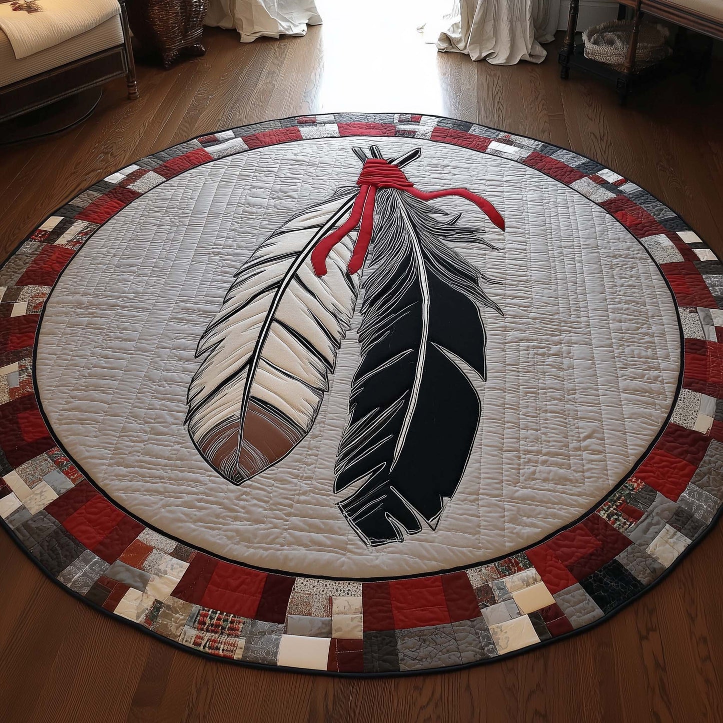 Native Warrior Spirit Quilted Round Mat GFTOTL5156