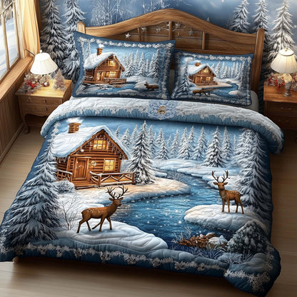 Winter Cabin 3-Piece Quilted Bedding Set GFTOTL5164