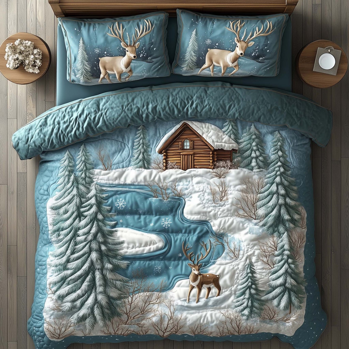 Winter Cabin 3-Piece Quilted Bedding Set GFTOTL5165
