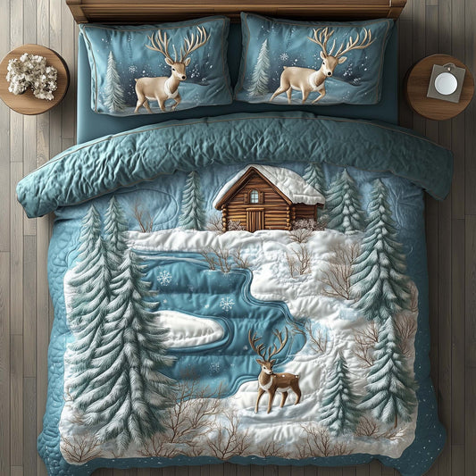 Winter Cabin 3-Piece Quilted Bedding Set GFTOTL5165