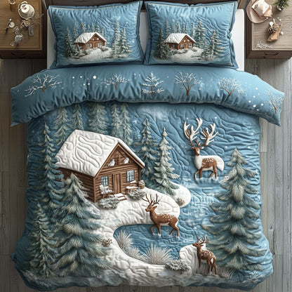 Winter Cabin 3-Piece Quilted Bedding Set GFTOTL5166