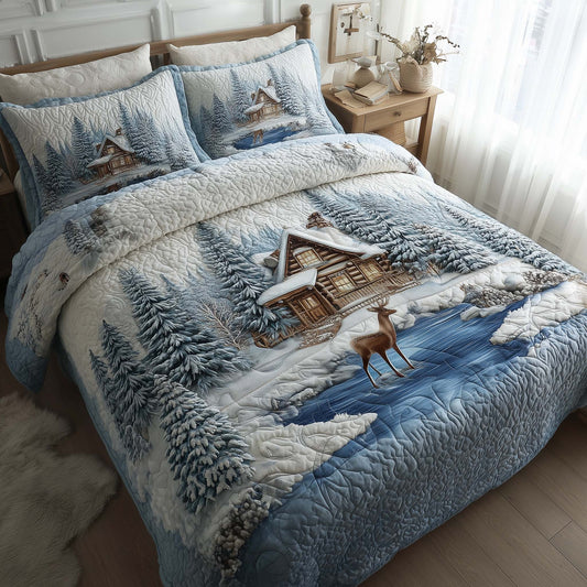 Winter Cabin 3-Piece Quilted Bedding Set GFTOTL5167