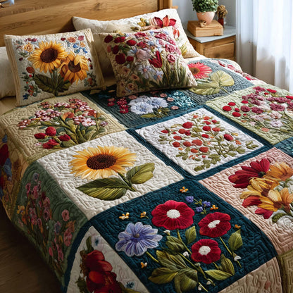 Wild Flora 3-Piece Quilted Bedding Set GFTOTL5172
