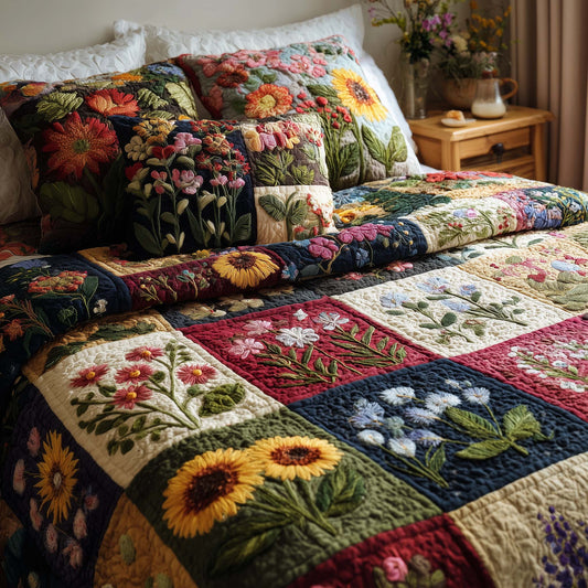 Wild Flora 3-Piece Quilted Bedding Set GFTOTL5173