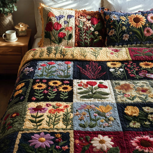 Wild Flora 3-Piece Quilted Bedding Set GFTOTL5174