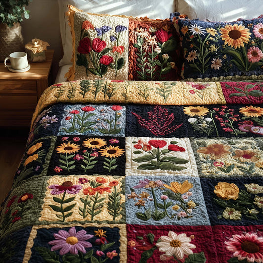 Wild Flora 3-Piece Quilted Bedding Set GFTOTL5174