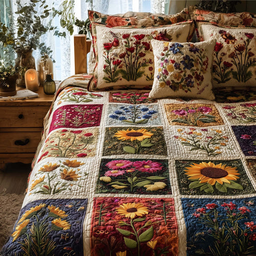 Wild Flora 3-Piece Quilted Bedding Set GFTOTL5175