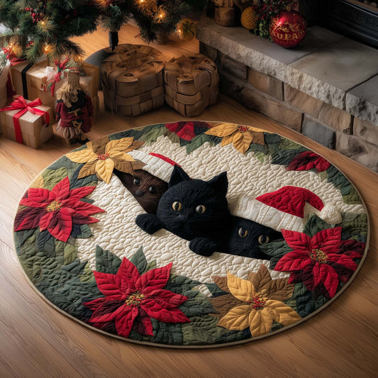 Festive Cat Quilted Round Mat GFTOTL5222