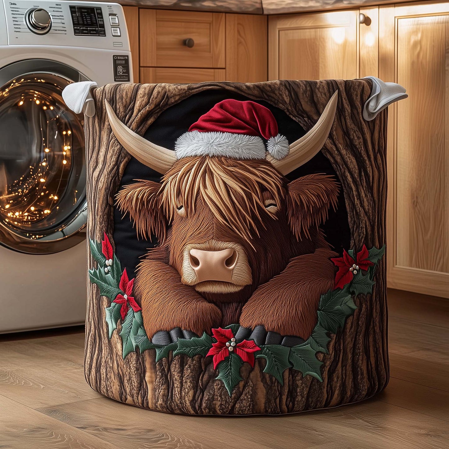 Holiday Farmstead Quilted Laundry Basket GFTOTL5235