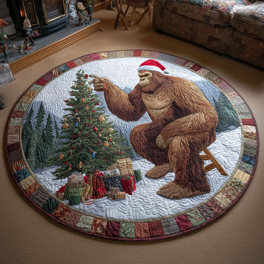 Merry Squatchmas Quilted Round Mat GFTOTL5272