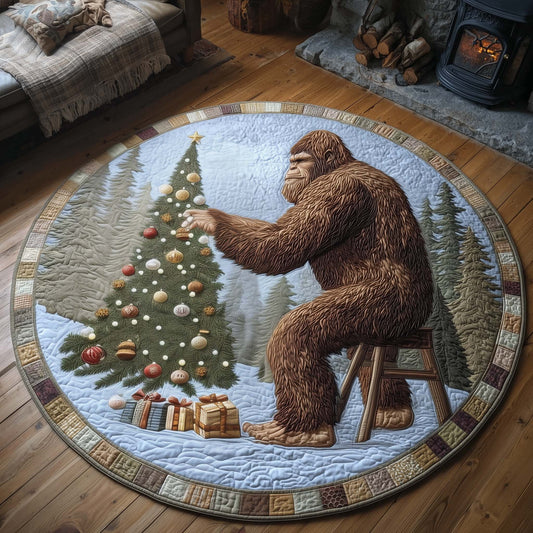 Merry Squatchmas Quilted Round Mat GFTOTL5273