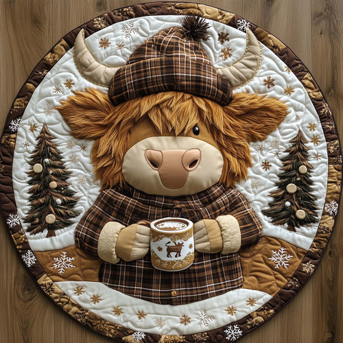 Nordic Cow Quilted Round Mat GFTOTL5275