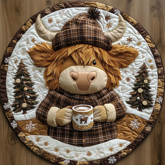 Nordic Cow Quilted Round Mat GFTOTL5275