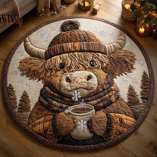 Nordic Cow Quilted Round Mat GFTOTL5278