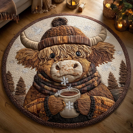 Nordic Cow Quilted Round Mat GFTOTL5278