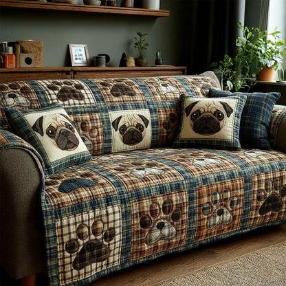 Lovely Paws Quilted Sofa Cover GFTOTL5283