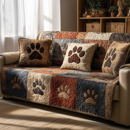 Lovely Paws Quilted Sofa Cover GFTOTL5285