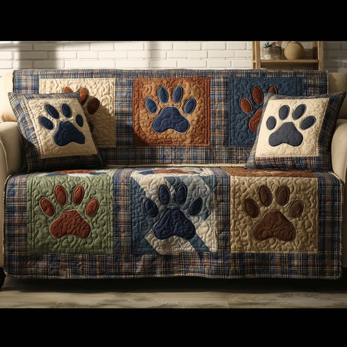 Lovely Paws Quilted Sofa Cover GFTOTL5286