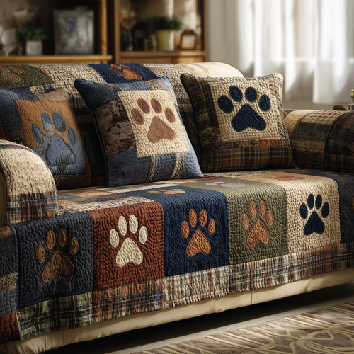 Lovely Paws Quilted Sofa Cover GFTOTL5288