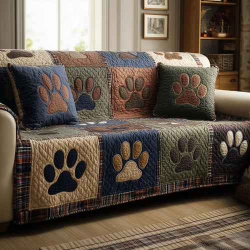Lovely Paws Quilted Sofa Cover GFTOTL5289