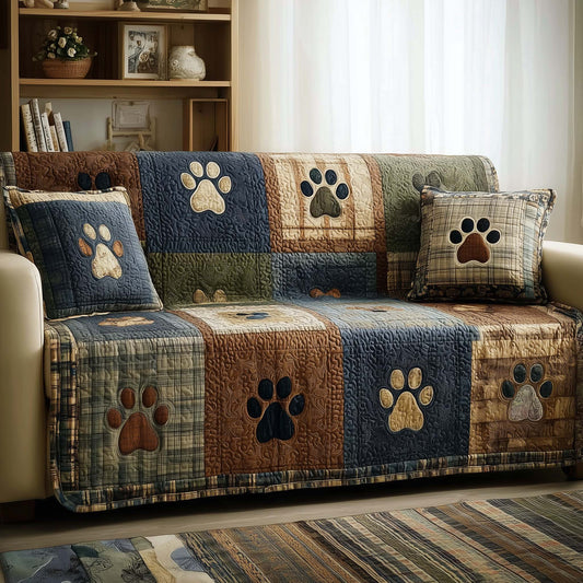 Lovely Paws Quilted Sofa Cover GFTOTL5291