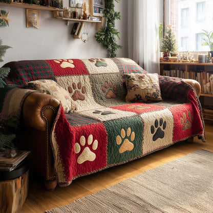 Lovely Paws Quilted Sofa Cover GFTOTL5293