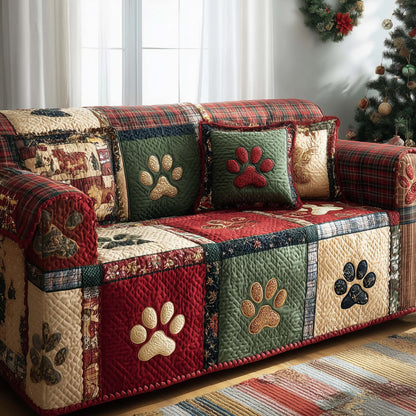 Lovely Paws Quilted Sofa Cover GFTOTL5295