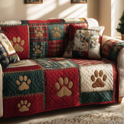 Lovely Paws Quilted Sofa Cover GFTOTL5296