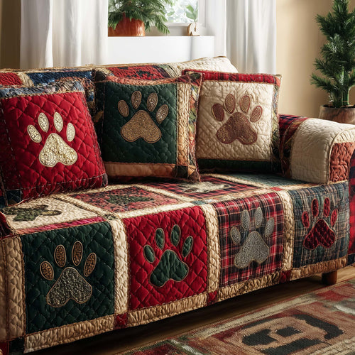 Lovely Paws Quilted Sofa Cover GFTOTL5297