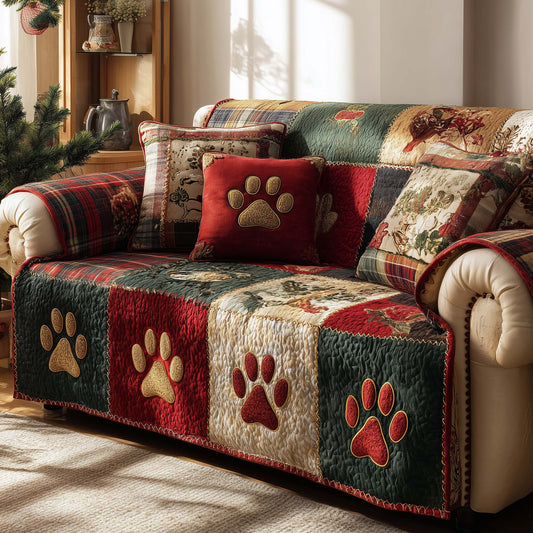 Lovely Paws Quilted Sofa Cover GFTOTL5298