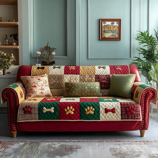 Lovely Paws Quilted Sofa Cover GFTOTL5300