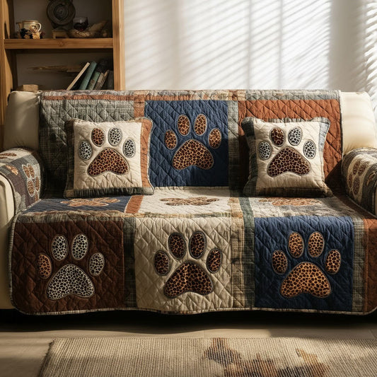 Lovely Paws Quilted Sofa Cover GFTOTL5302