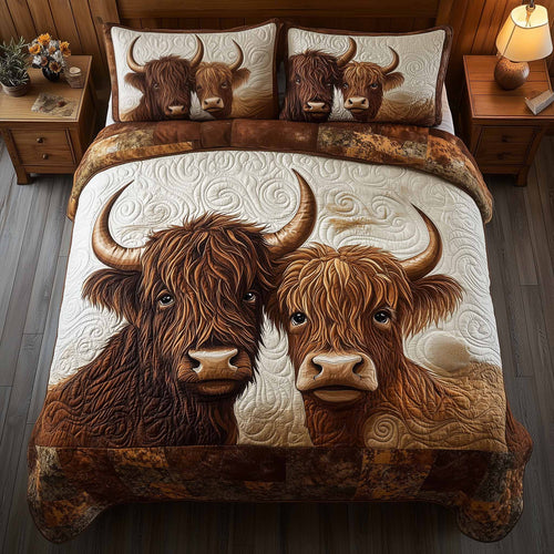 Highland Hearts 3-Piece Quilted Bedding Set GFTOTL5303