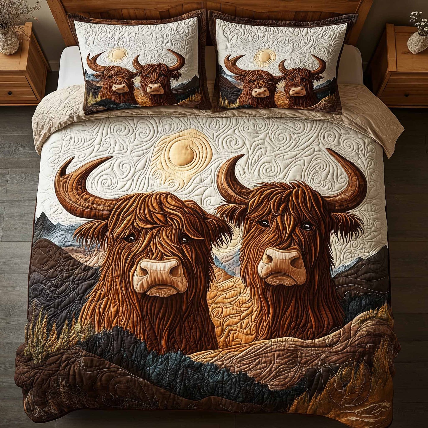 Highland Hearts 3-Piece Quilted Bedding Set GFTOTL5305