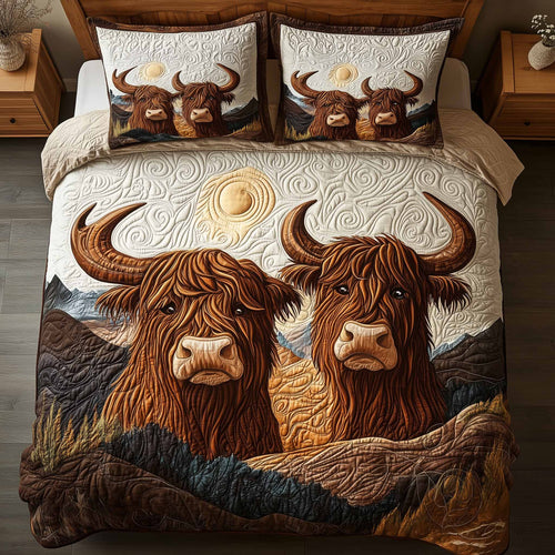 Highland Hearts 3-Piece Quilted Bedding Set GFTOTL5305