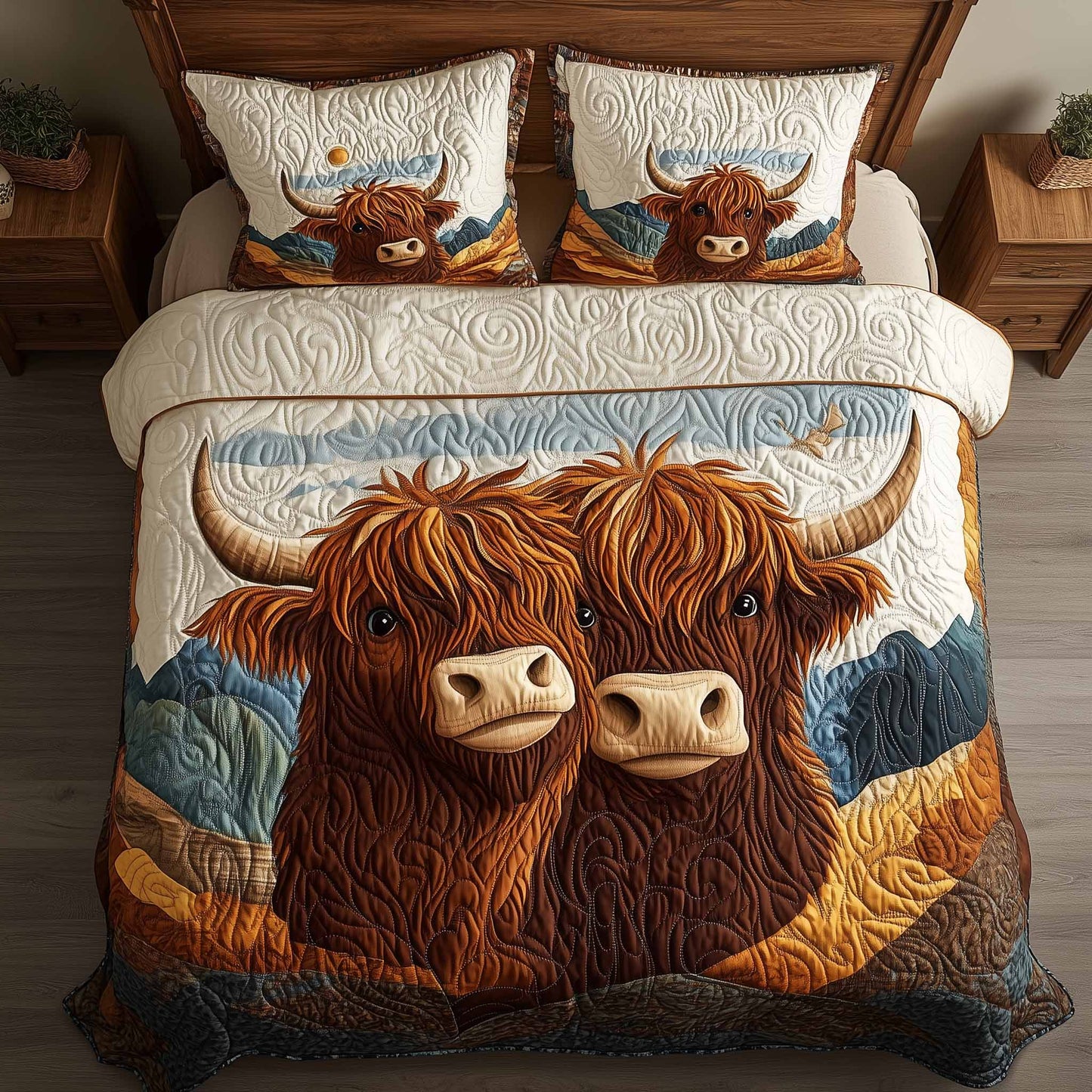 Highland Hearts 3-Piece Quilted Bedding Set GFTOTL5306
