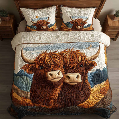 Highland Hearts 3-Piece Quilted Bedding Set GFTOTL5306