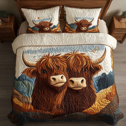 Highland Hearts 3-Piece Quilted Bedding Set GFTOTL5306