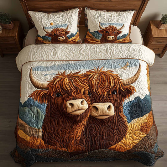 Highland Hearts 3-Piece Quilted Bedding Set GFTOTL5306