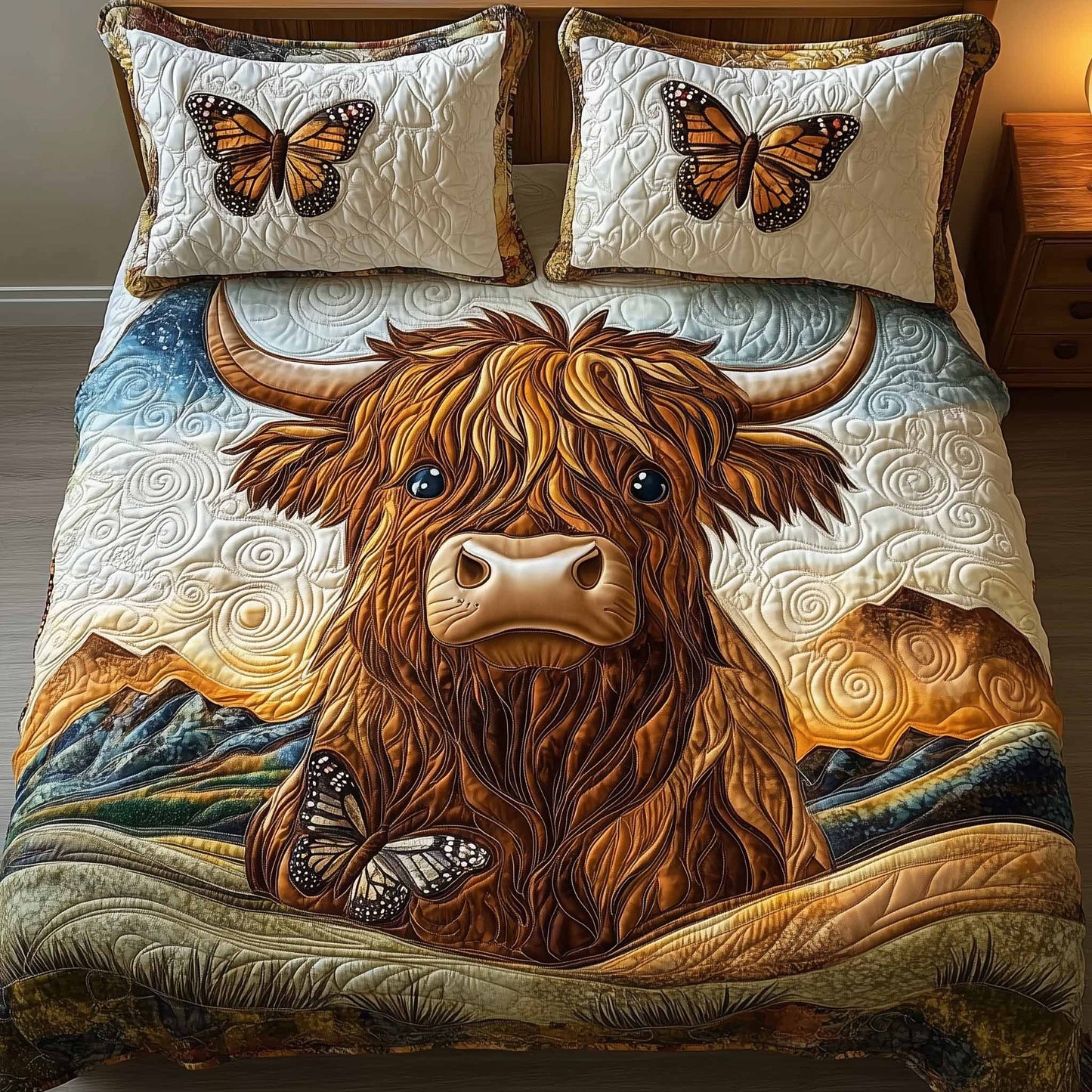Highland Hearts 3-Piece Quilted Bedding Set GFTOTL5307