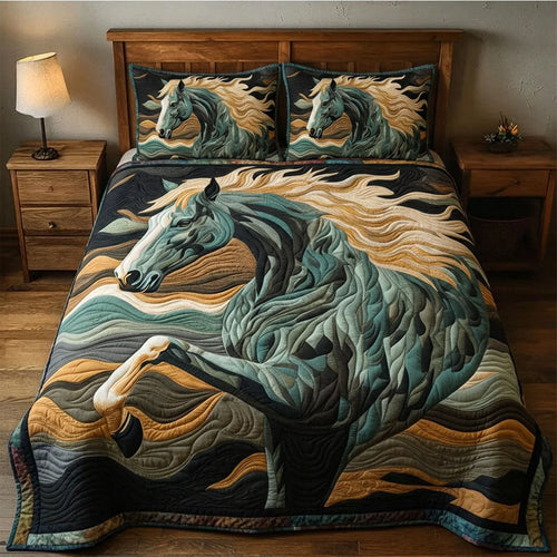 Spirit of the Mane 3-Piece Quilted Bedding Set GFTOTL5345