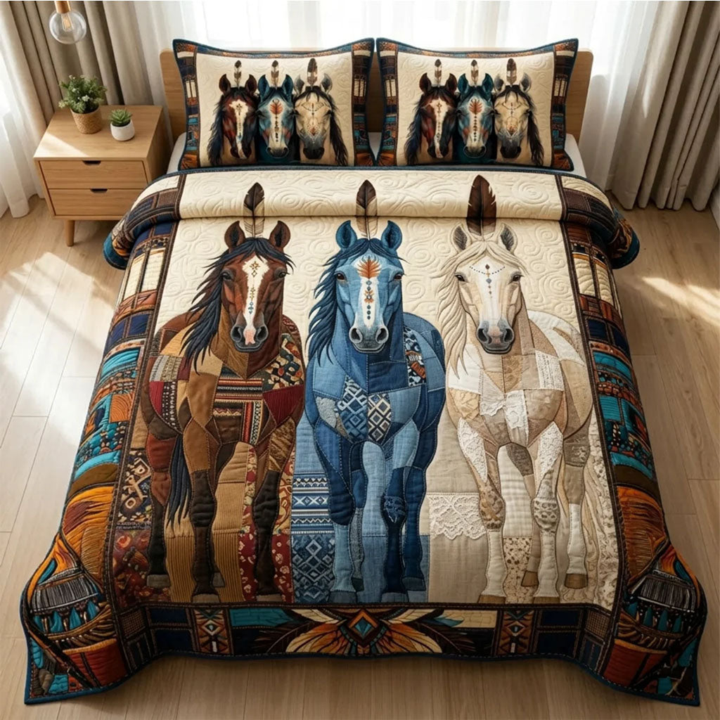 Prairie Soul Runner 3-Piece Quilted Bedding Set GFTOTL5348