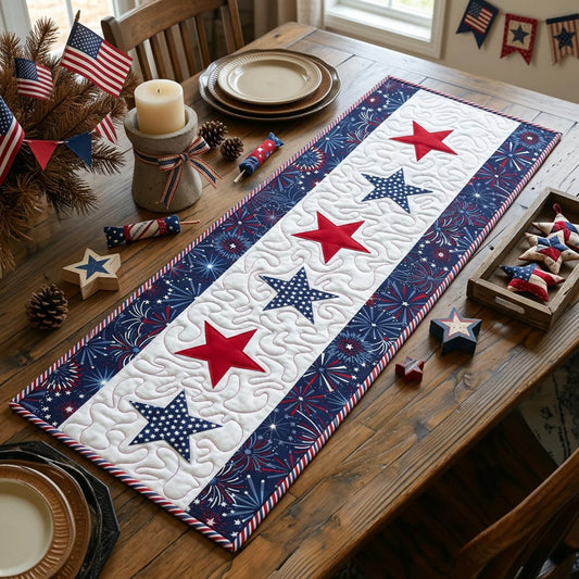Freedom Stars Quilted Table Runner GFTOTL5369