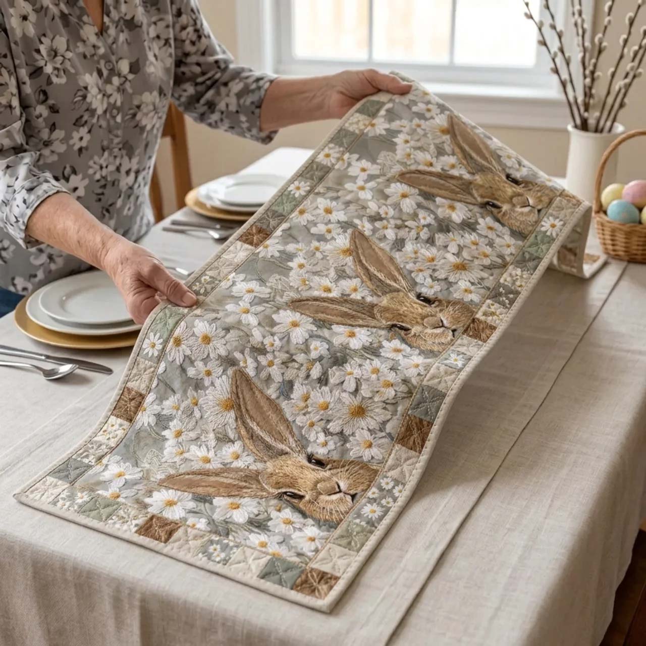 Vintage Easter Quilted Table Runner GFTOTL5386