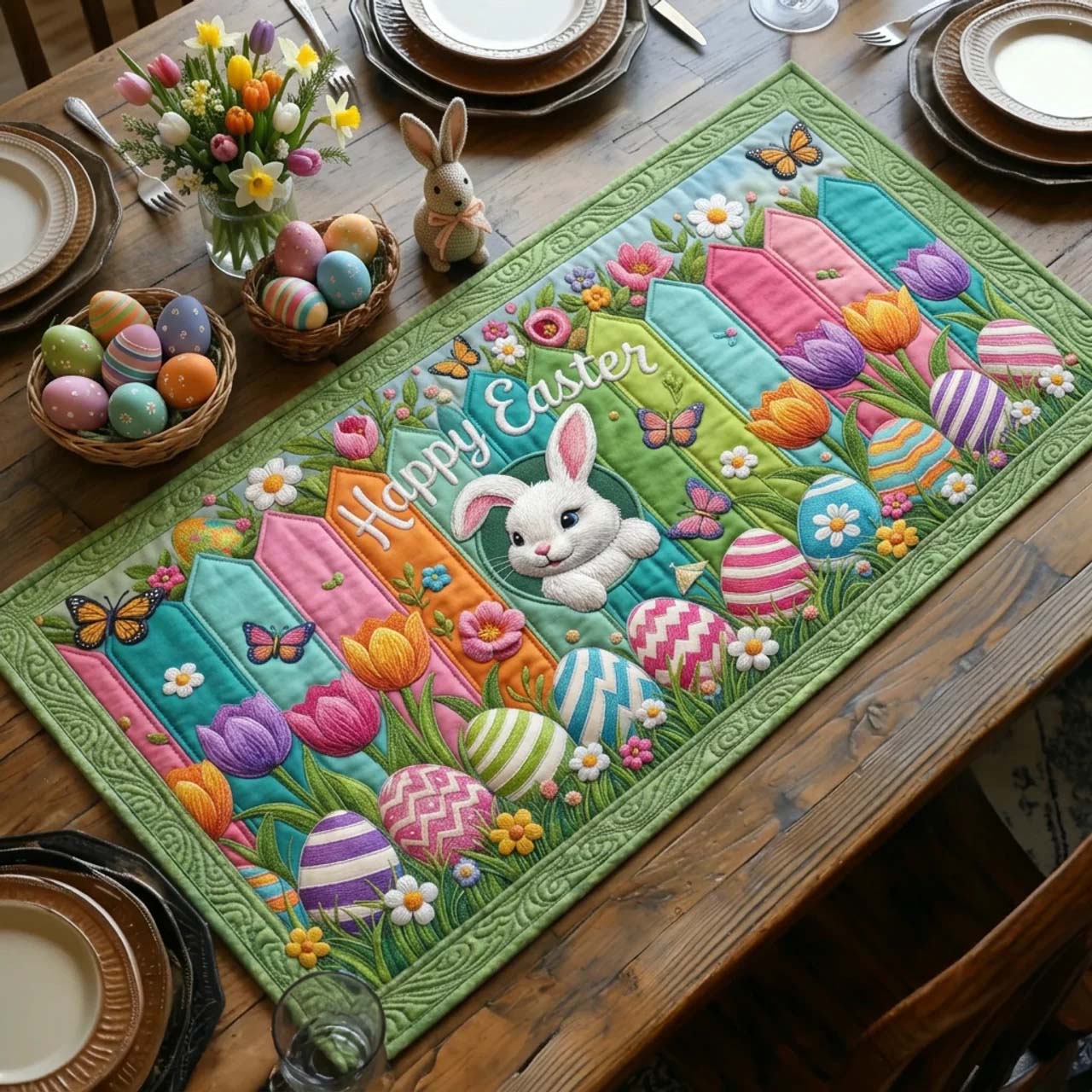 Happy Easter Quilted Table Runner GFTOTL5389