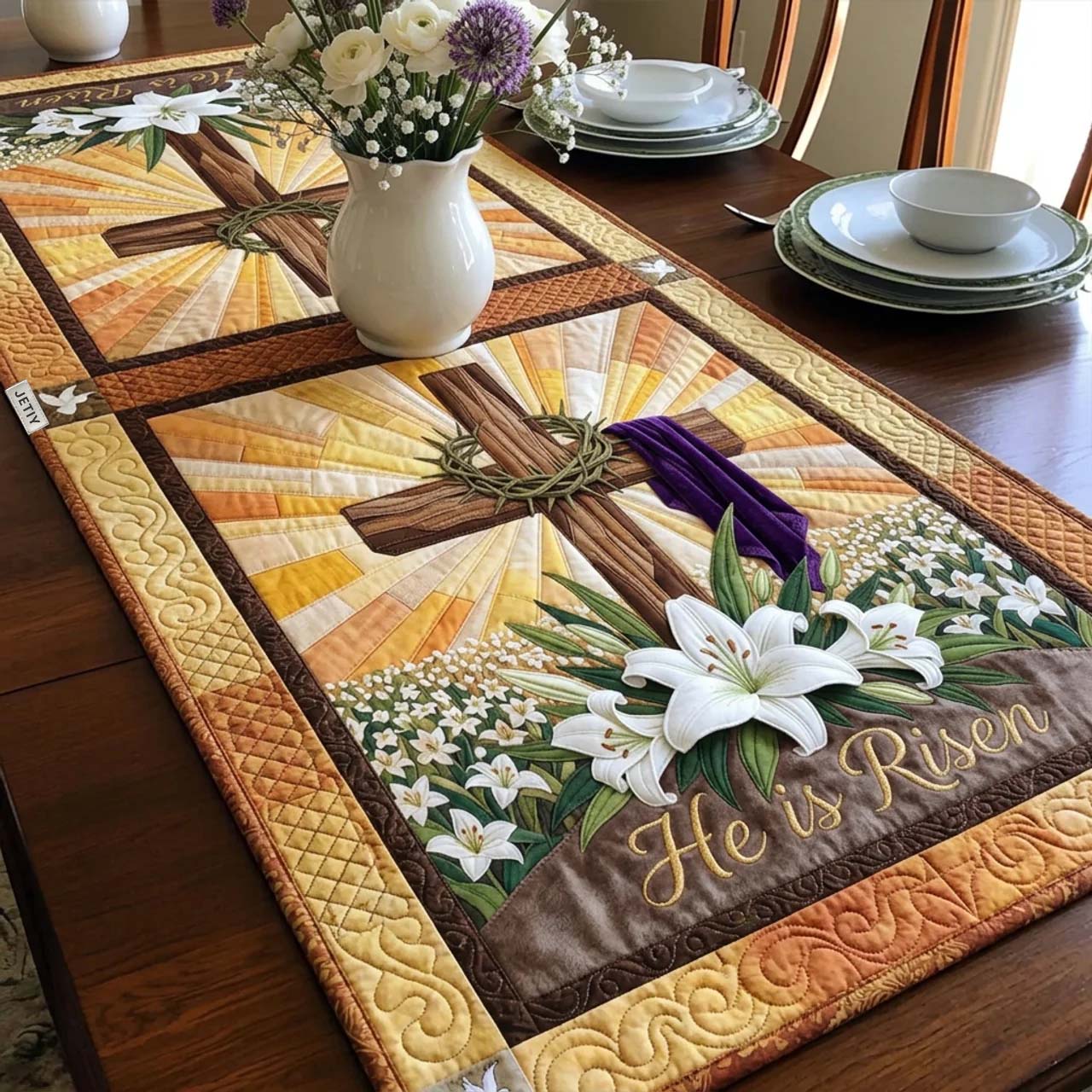 He Is Risen Quilted Table Runner GFTOTL5405