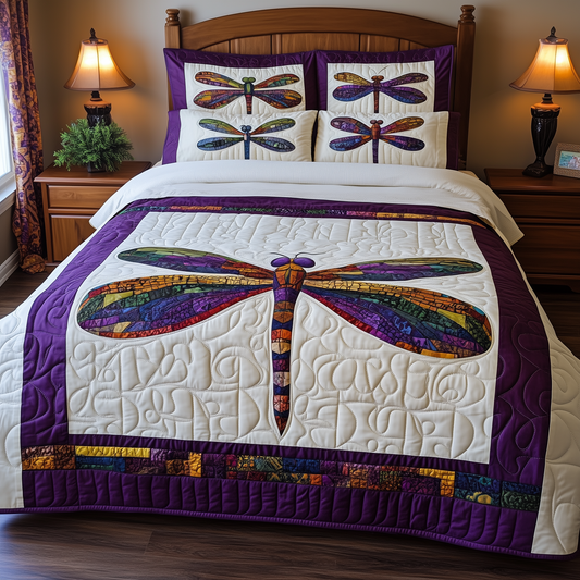 Elegance Dragonfly 3-Piece Quilted Bedding Set GFTOTL918