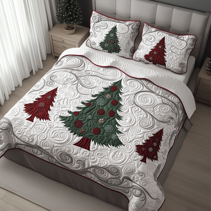 Christmas Tree 3-Piece Quilted Bedding Set GFTOTL942