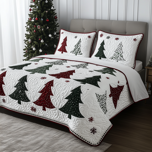 Christmas Tree 3-Piece Quilted Bedding Set GFTOTL946