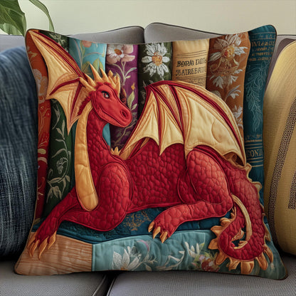 Bookish Dragon Quilted Pillow Case GFTOTP10037